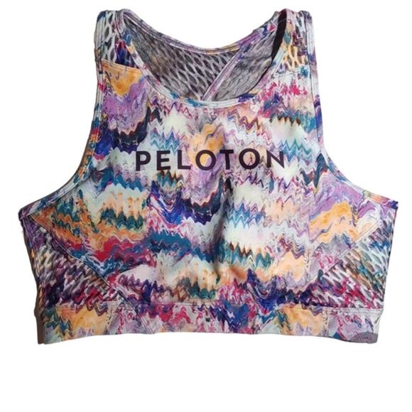 PELOTON LADIES RIVER ROCK HIGH NECK BRA BACK HAS AN OPEN MIDDLE SEE PICTURES NWT - Picture 7 of 8